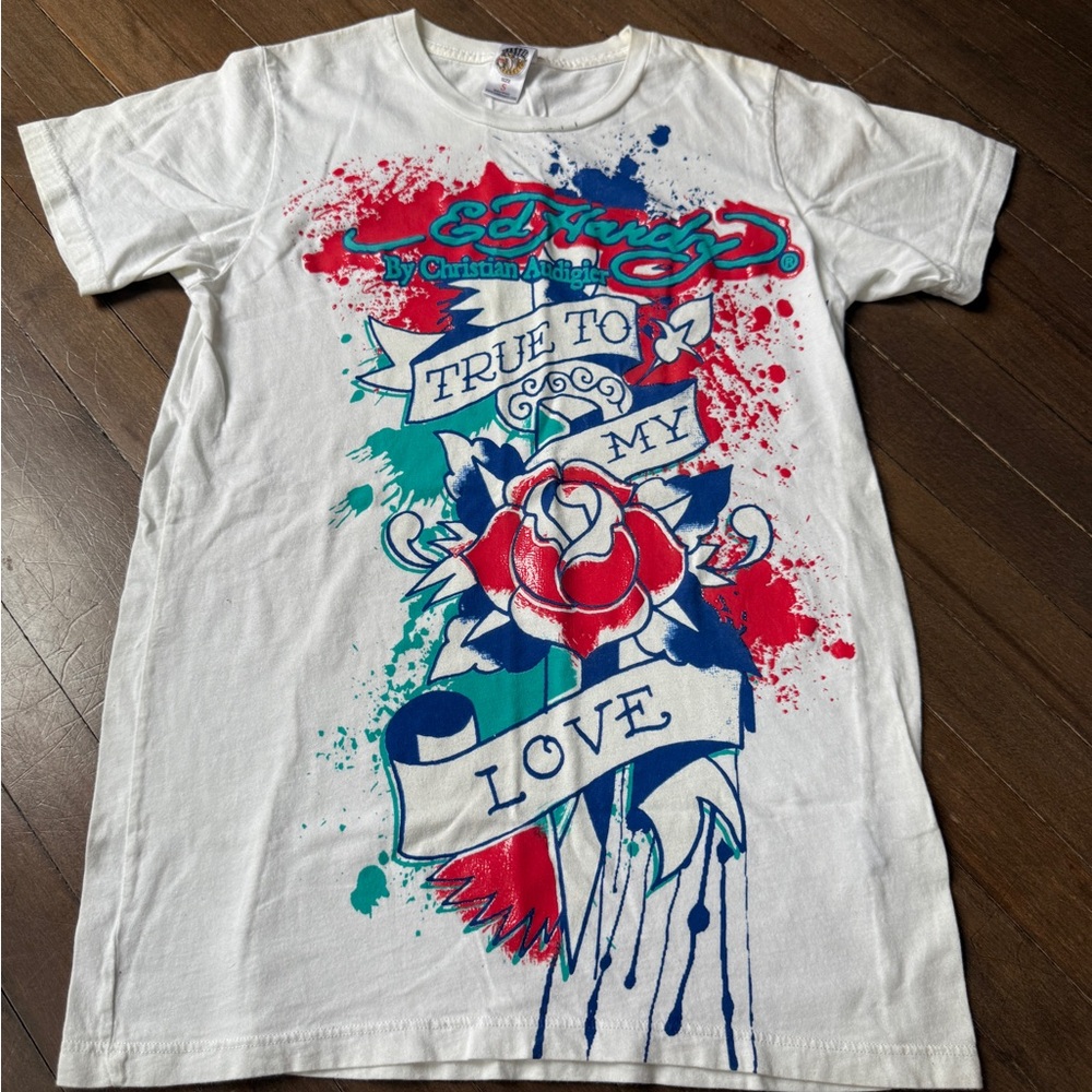 Ed Hardy White Graphic T-Shirt